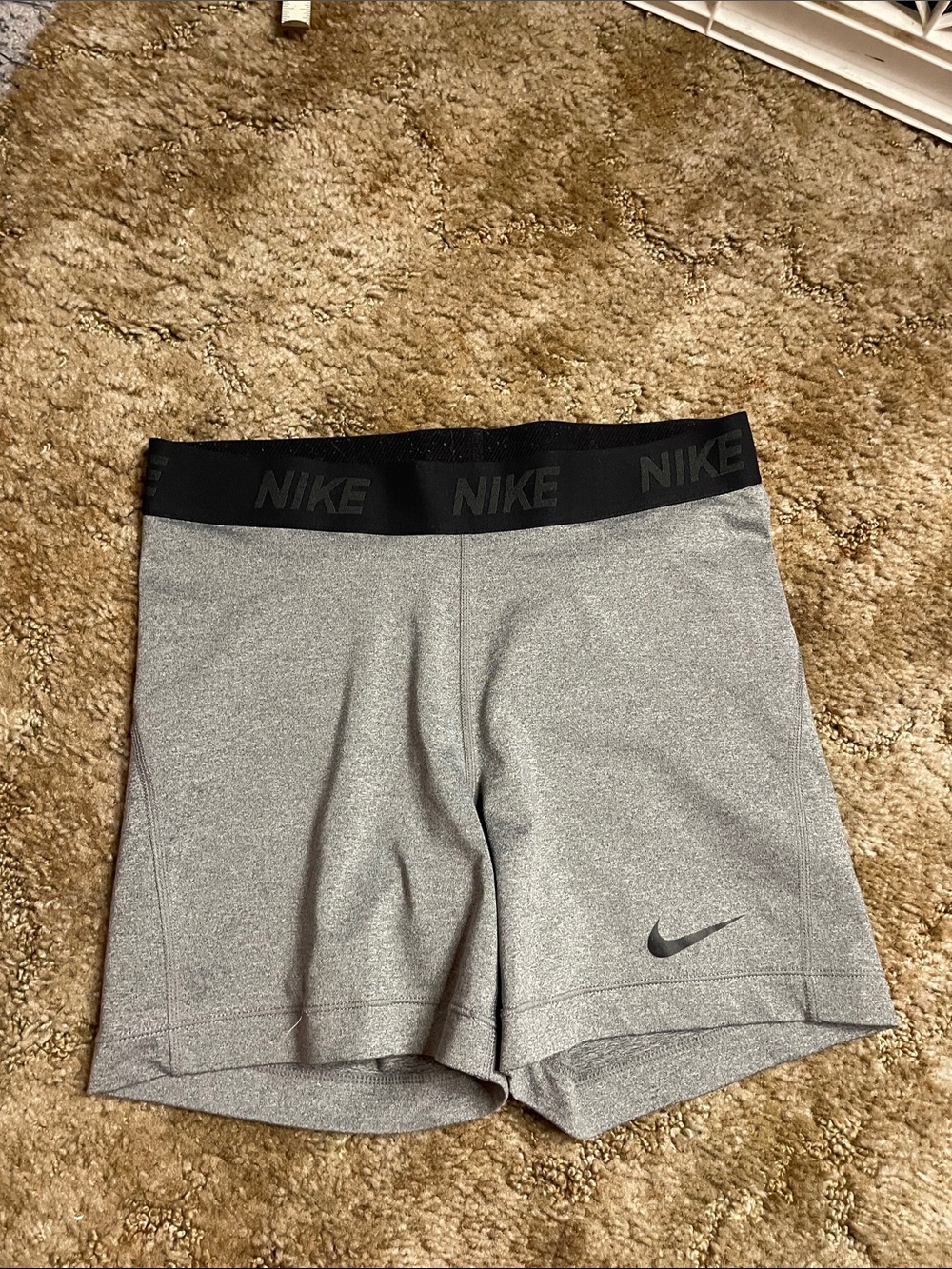 Nike Dri Fit Gray Spandex Shorts Size Medium